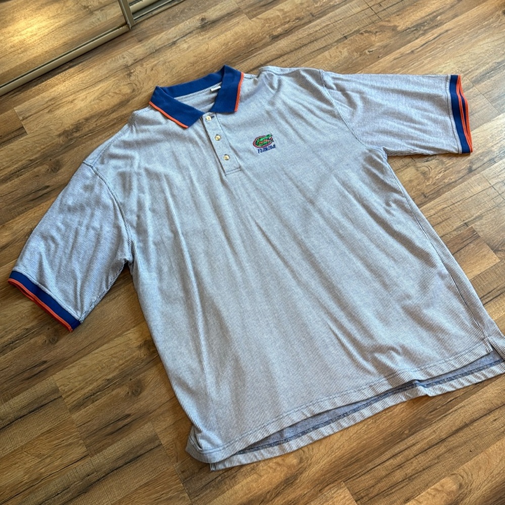 Florida Gators Mens Polo Shirt Size XL Blue Orange Short Sleeve